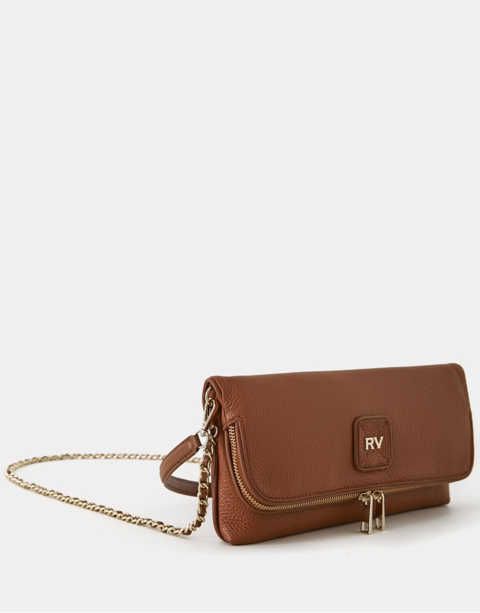 Brown leather Martina bag - Woman - AW2023 | Roberto Verino