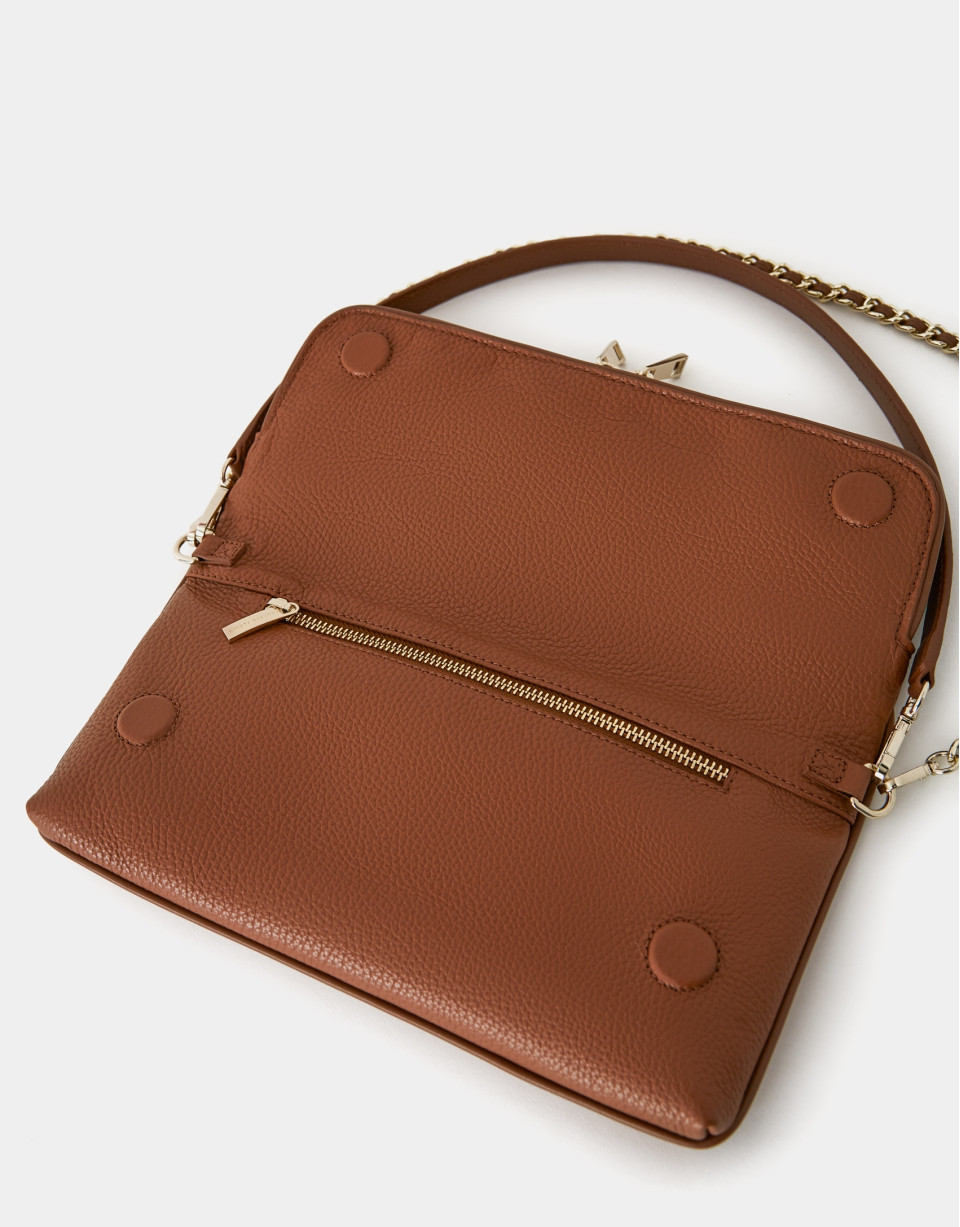 Bolso Martina piel marrón - Mujer - OI2023 | Roberto Verino