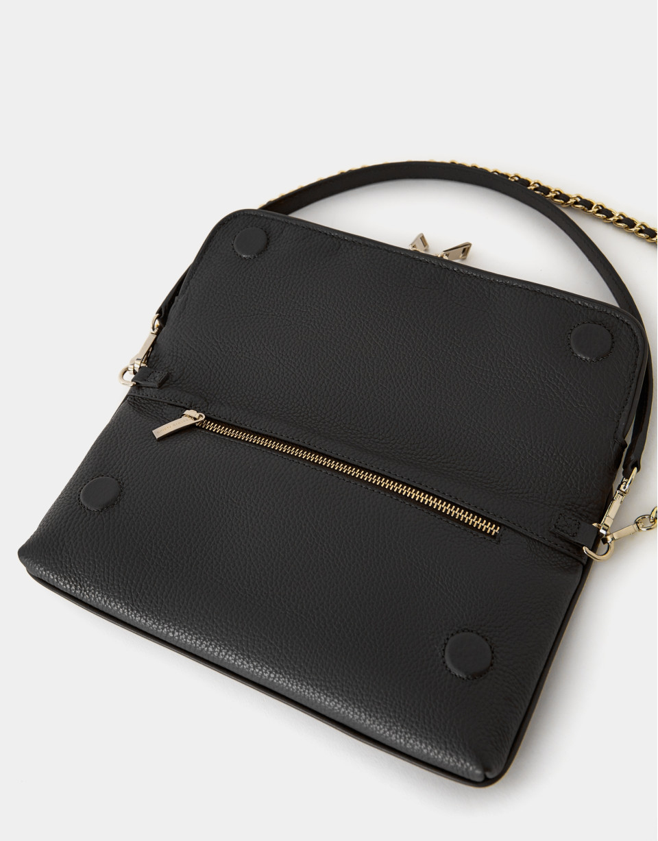 Black leather Martina bag - Woman - AW2023 | Roberto Verino