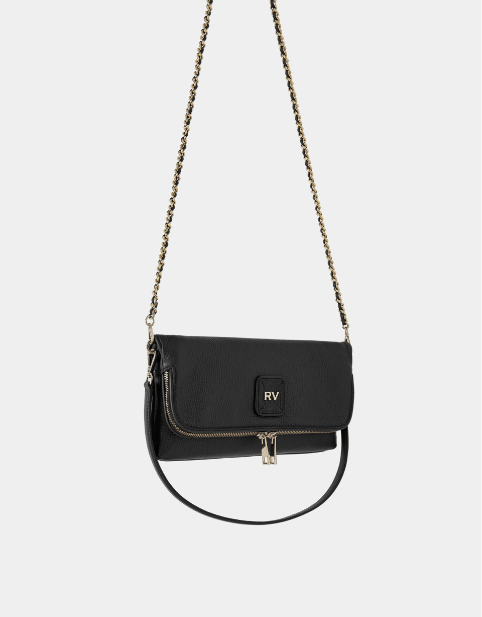 Black leather Martina bag - Woman - AW2023 | Roberto Verino