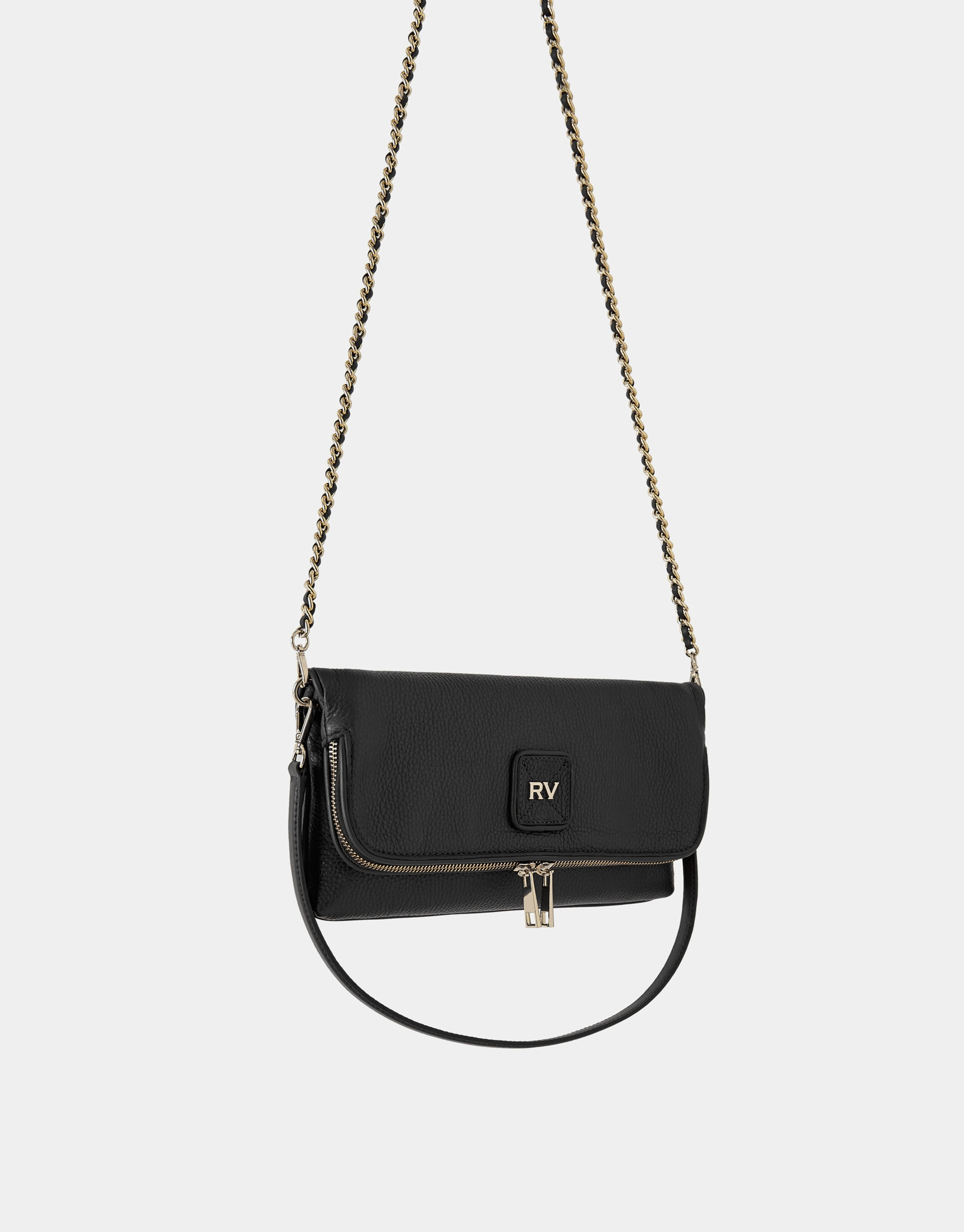 Black leather Martina bag - Woman - AW2023 | Roberto Verino