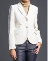 Cream velvet blazer with pockets