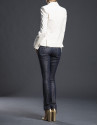 Cream velvet blazer with pockets