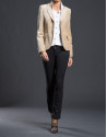 Camel velvet blazer with pockets