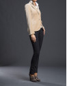 Camel velvet blazer with pockets
