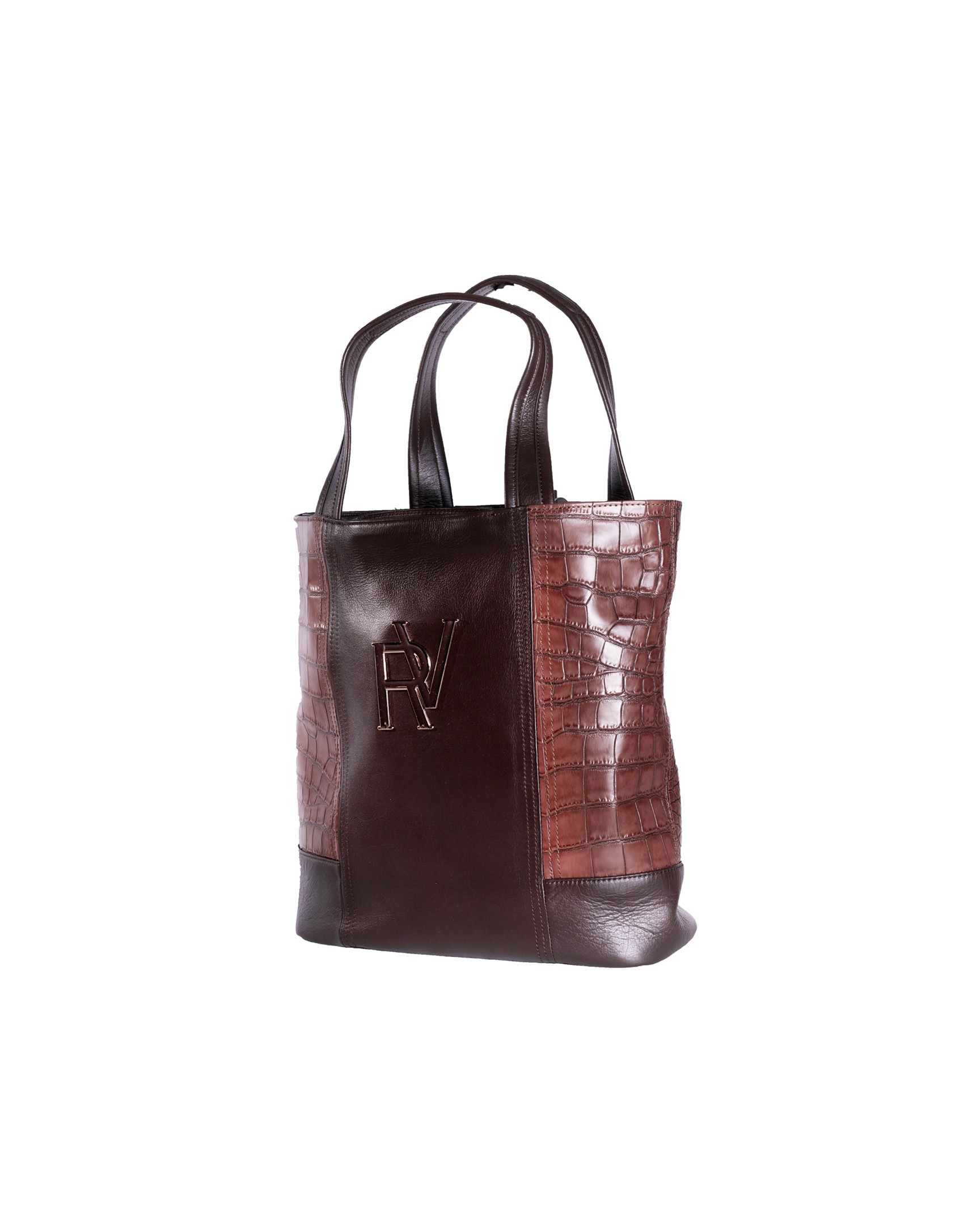 Bolso shopping combinado coco lateral marrón