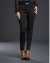 Black satin stretch pants