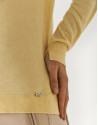 Yellow round neck fine knit sweater - Woman | Roberto Verino
