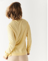 Yellow round neck fine knit sweater - Woman | Roberto Verino