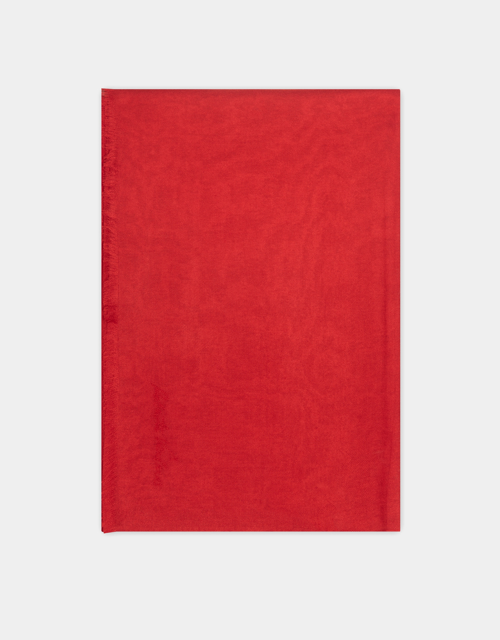 Red rayon foulard with embroidered logo