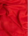 Red rayon foulard with embroidered logo