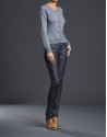 Gray knit jacket with trimming