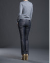 Gray knit jacket with trimming