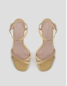 Pastel yellow sandals with square heel