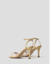 Pastel yellow sandals with square heel