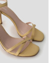 Pastel yellow sandals with square heel