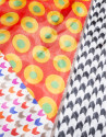 Orange geometric print foulard 