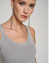 Knit halter top with silver glitter - Woman | Roberto Verino