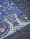 Gray and blue print scarf 