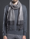 Gray striped scarf 
