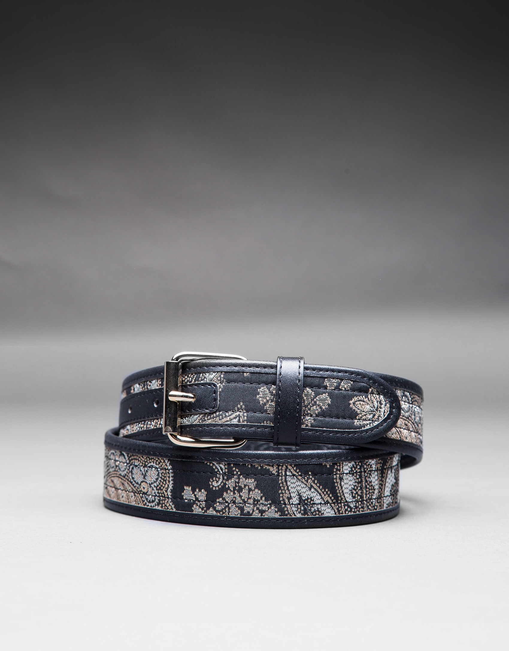 Cinturon jacquard negro