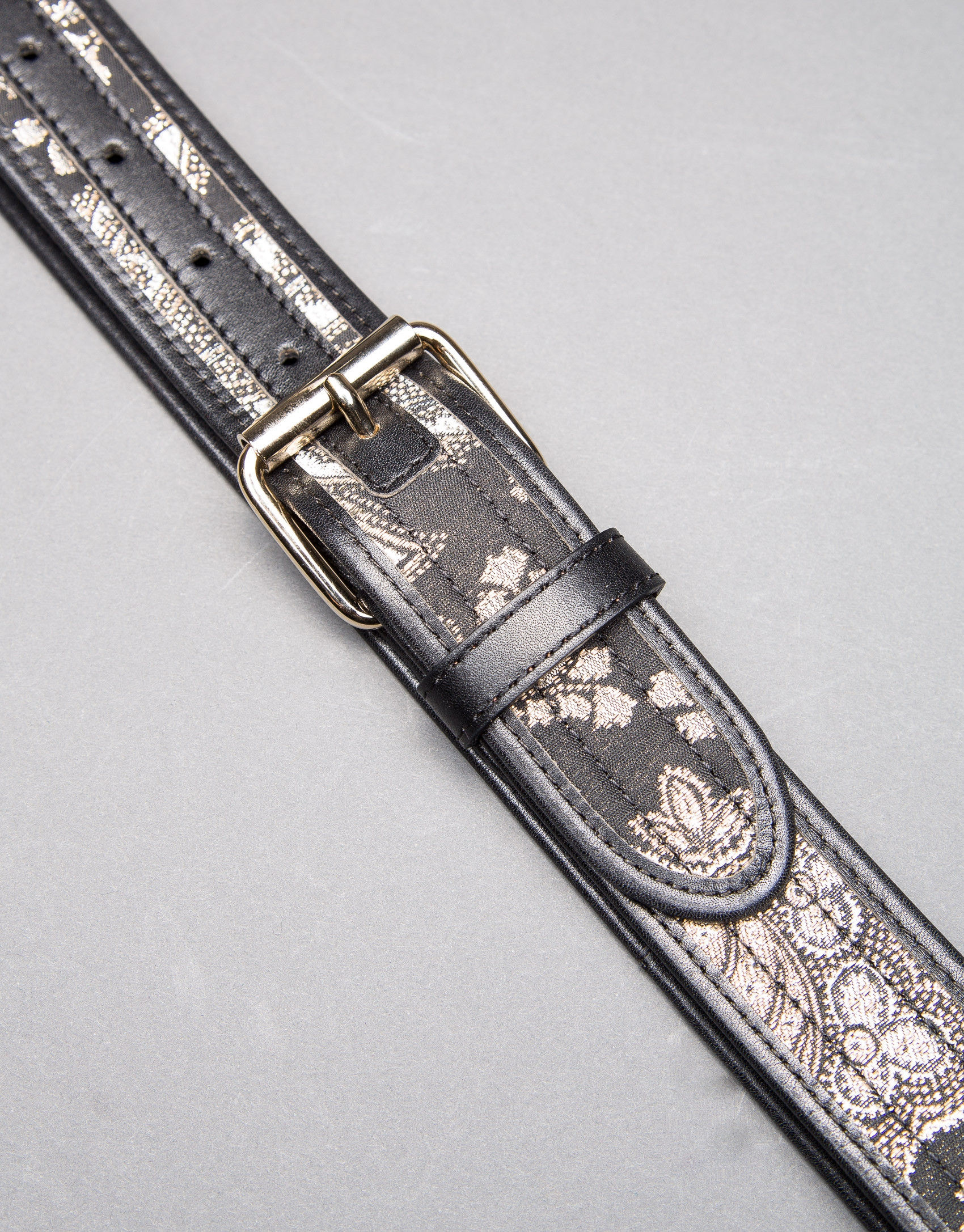 Cinturon jacquard negro