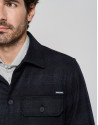 Blue checked wool shirt jacket - Man - AW2023 | Roberto Verino