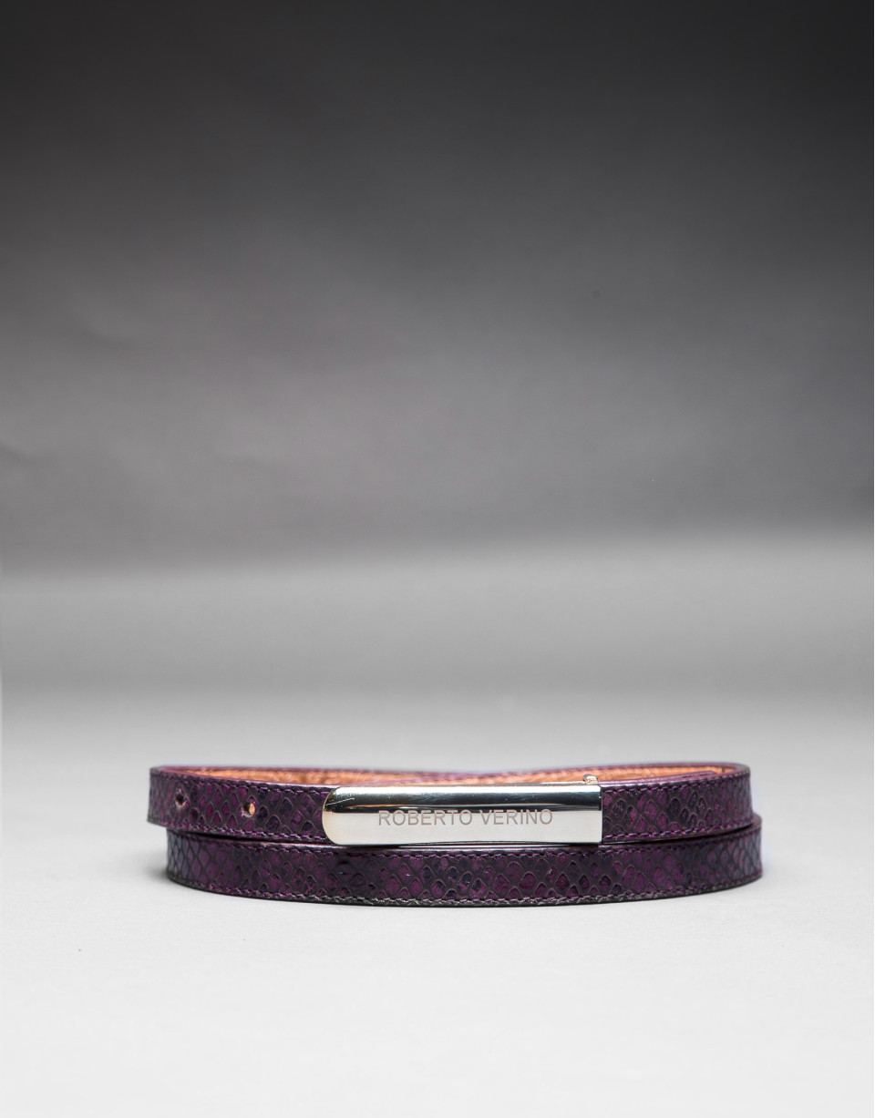 cinturon estrecho piel morado