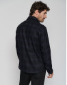 Blue checked wool shirt jacket - Man - AW2023 | Roberto Verino
