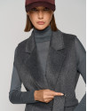 Long gray double-faced cloth vest 