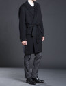 Black belted double breasted coat 