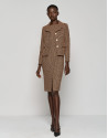 Short mustard tweed jacket - Woman - AW2023 | Roberto Verino