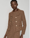 Short mustard tweed jacket - Woman - AW2023 | Roberto Verino