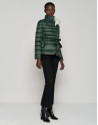 Green and light gray reversible quilted down jacket
