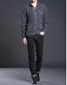 Gray knit jacket with pockets