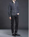 Gray knit jacket with pockets