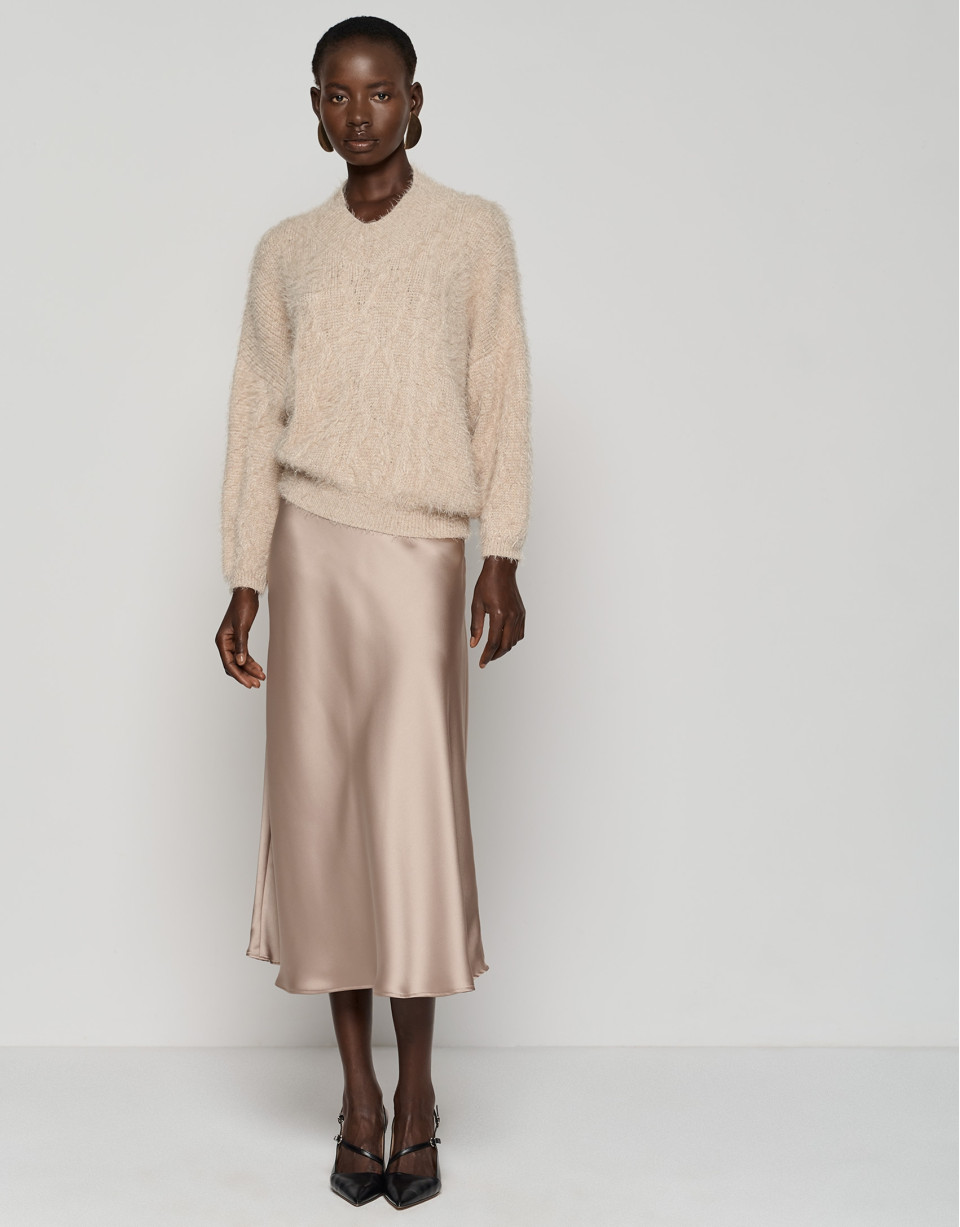 Jersey oversize punto mullido cámel - Mujer | Roberto Verino