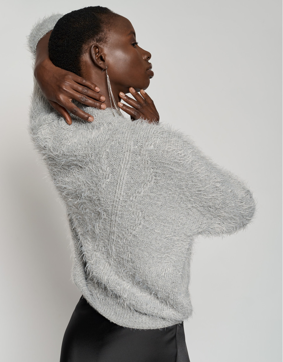 Jersey oversize punto mullido gris - Mujer | Roberto Verino