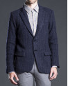 Navy blue knit jacket with elbow patches