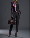 Burgundy leather Carmen Andromeda bag with embossed snake and old gold stripe