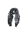 Dark green  animal print scarf .
