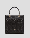 Maxi Linda Black Quilted Leather Satchel Bag | Roberto Verino