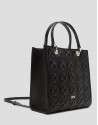 Maxi Linda Black Quilted Leather Satchel Bag | Roberto Verino
