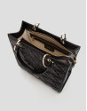 Maxi Linda Black Quilted Leather Satchel Bag | Roberto Verino