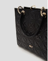 Maxi Linda Black Quilted Leather Satchel Bag | Roberto Verino