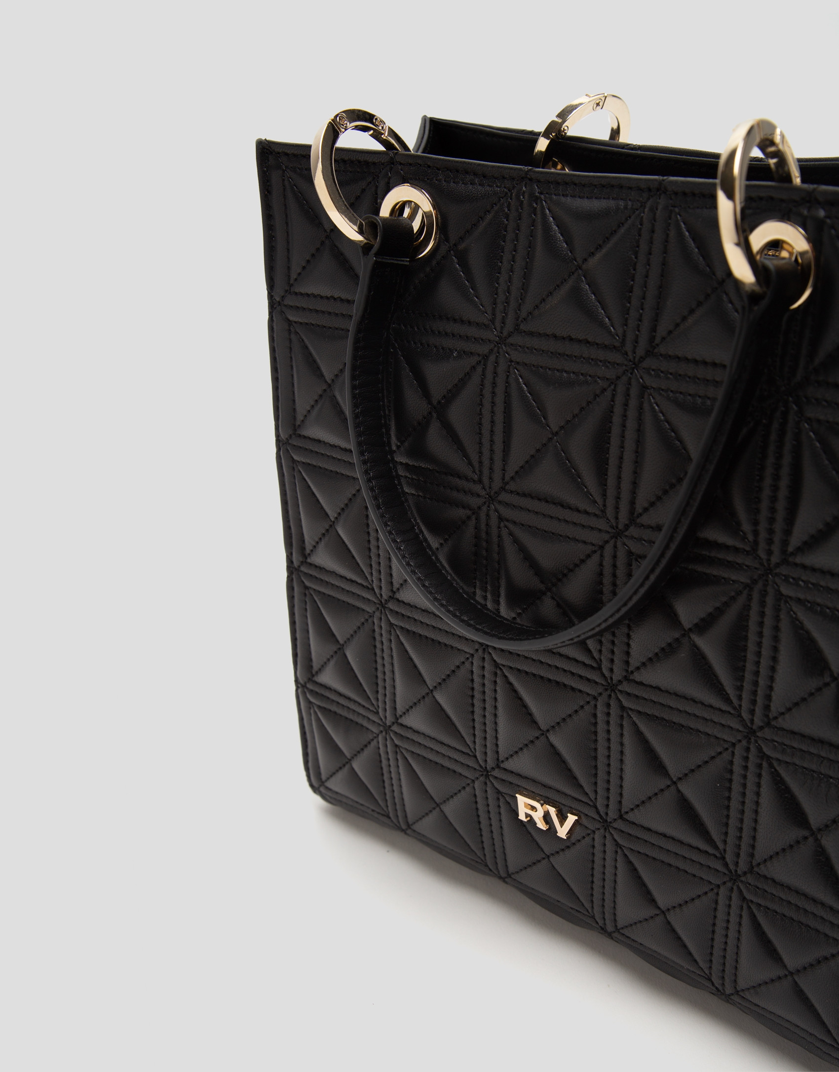 Maxi Linda Black Quilted Leather Satchel Bag | Roberto Verino