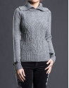 Gray rhombi knit sweater 