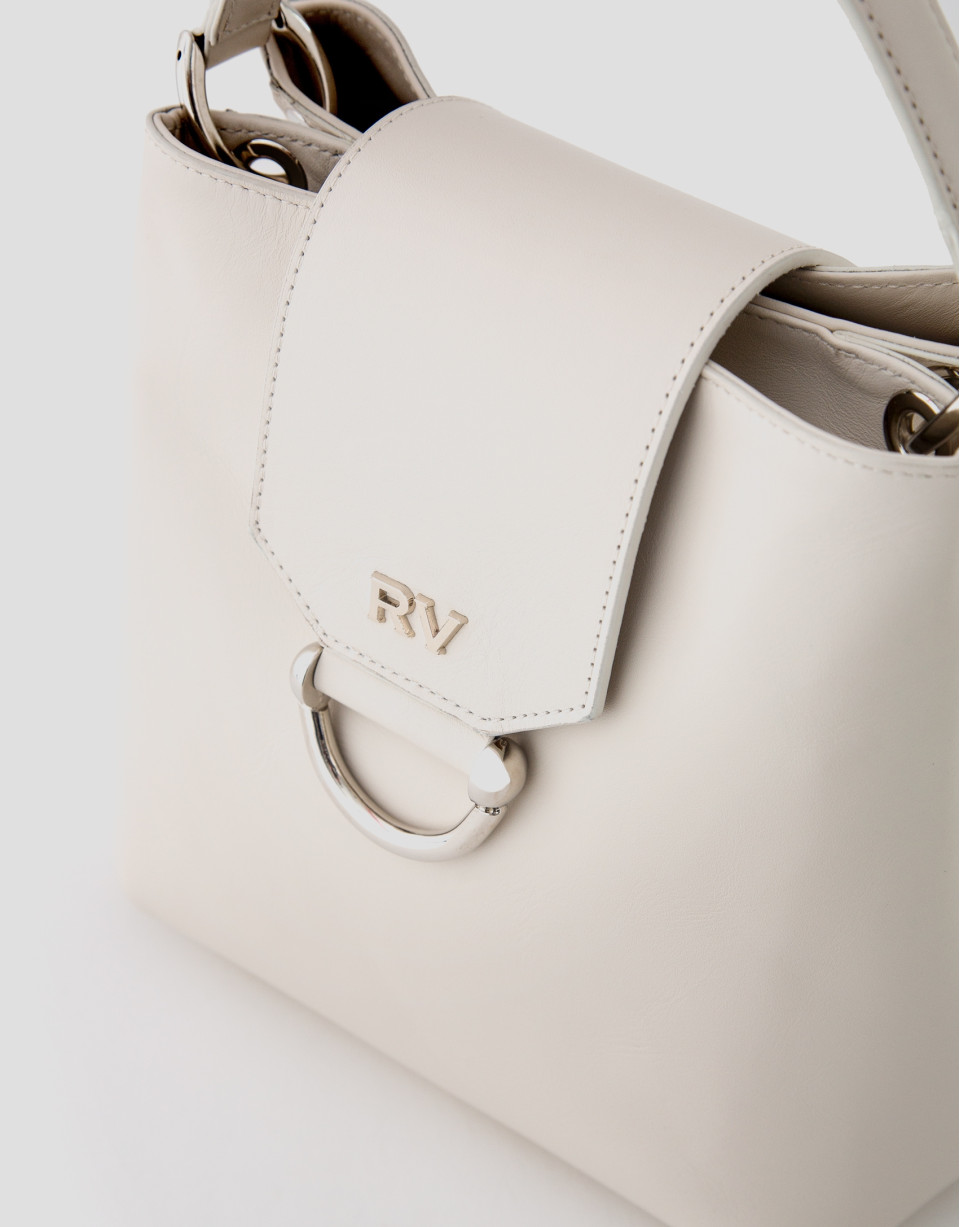 Beige leather Miranda bucket bag