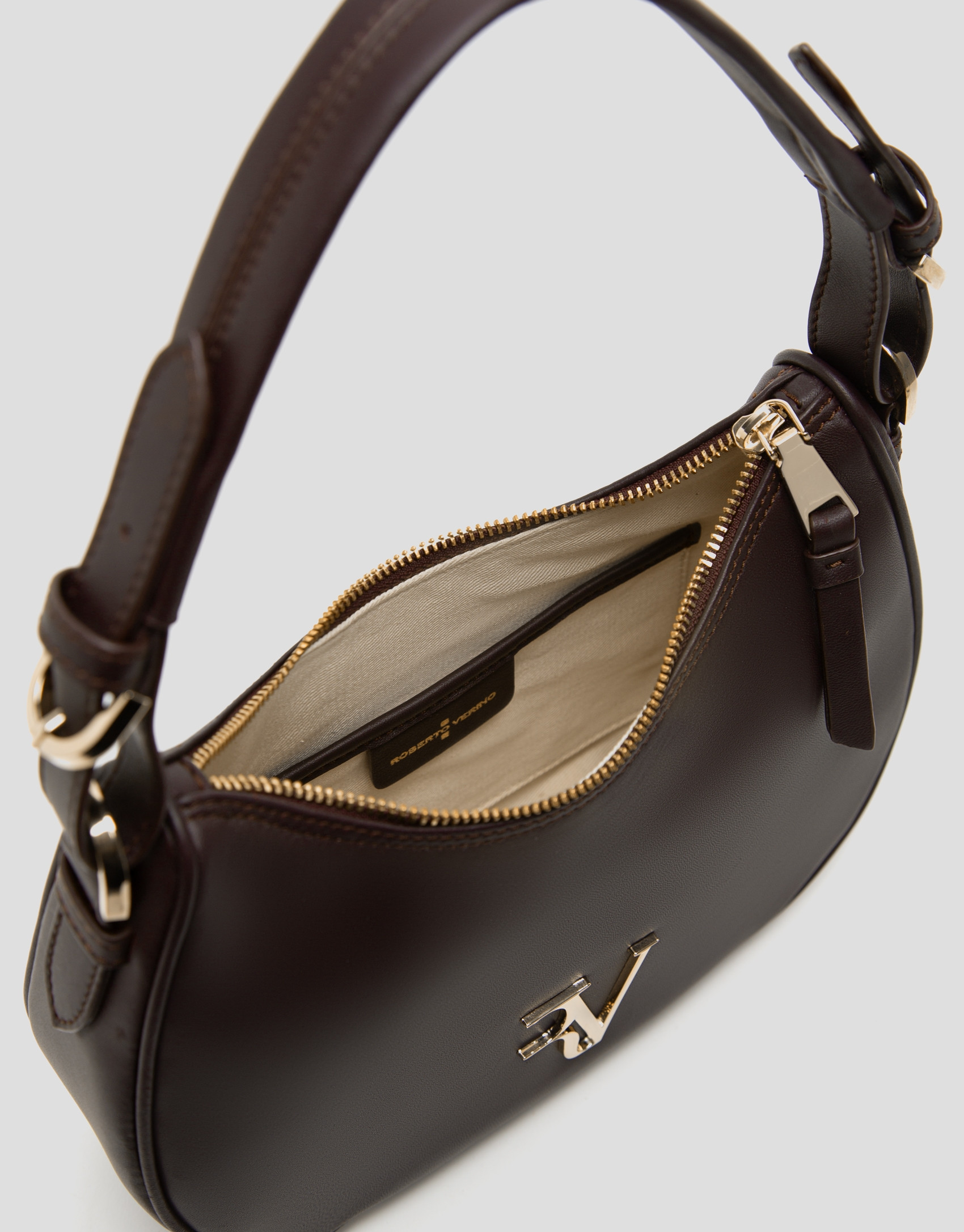 Bolso de hombro Cuca Moon piel marrón