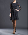 Vestido tul bordado negro